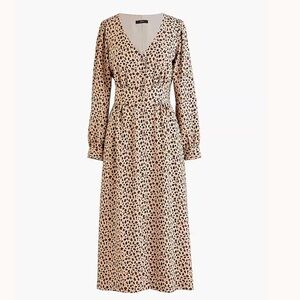 J. Crew Button-front A-line midi dress in leopard size 4P